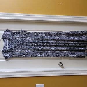 Allison Daley sleeveless long dress black/white patterns soft